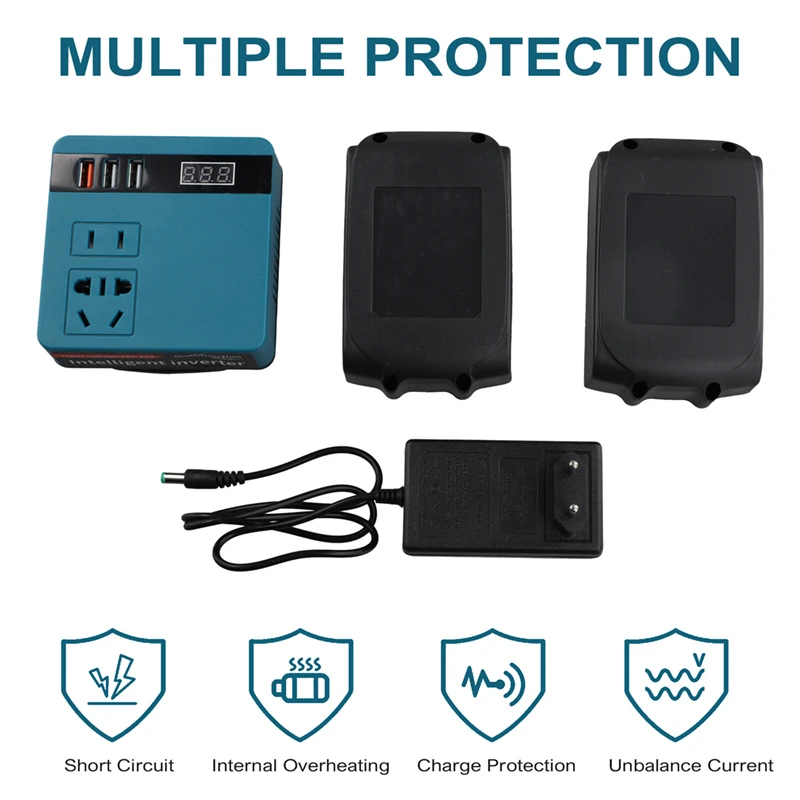 Power Inverter DC Inverter Adapter 21V To 220V Power Supply Inverter Two Power Supply And One Charge For Battery EU Plug-AC47