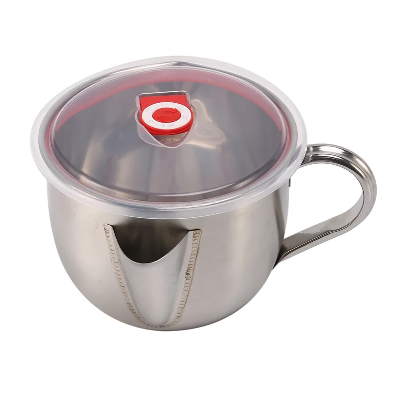 

AT44-3X 1000Ml Multifunction 304 Stainless Steel Gravy Oil Soup Fat Separator Grease Oiler Filter Strainer Bowl