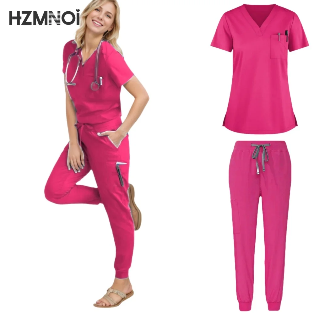 Ladies Scrubs Set Medical Tshirt Pharmacy Women Fashionable Nursing Scrub Overalls Beauty Salon Shirt Nurse Uniform for Hospital