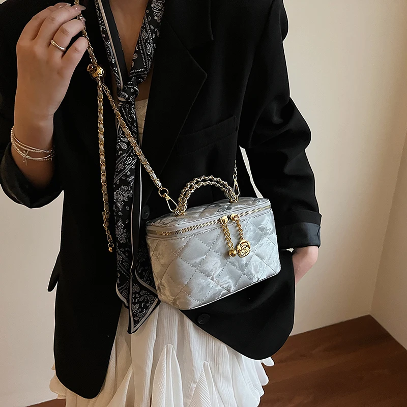 

Fashionable women's trendy box shaped makeup bag shoulder bag crossbody bag handbag luxury designer bags сумка bags for woman