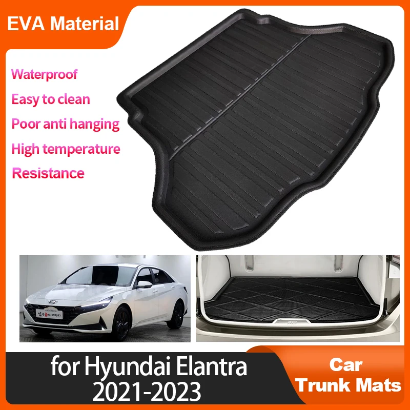 

Auto Trunk Mats For Hyundai Elantra CN7 Avante i30 Sedan 2023 2022 2021 Car Rear Cargo Liner Waterproof Protector Storage Pad