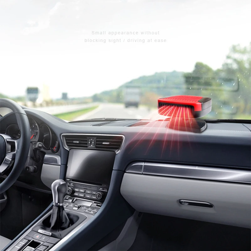 Calefacción eléctrica portátil para coches y camiones, calentador de coche 2 en 1 de 12V con ventilador de refrigeración, desempañador de escarcha, rotación de 360 grados