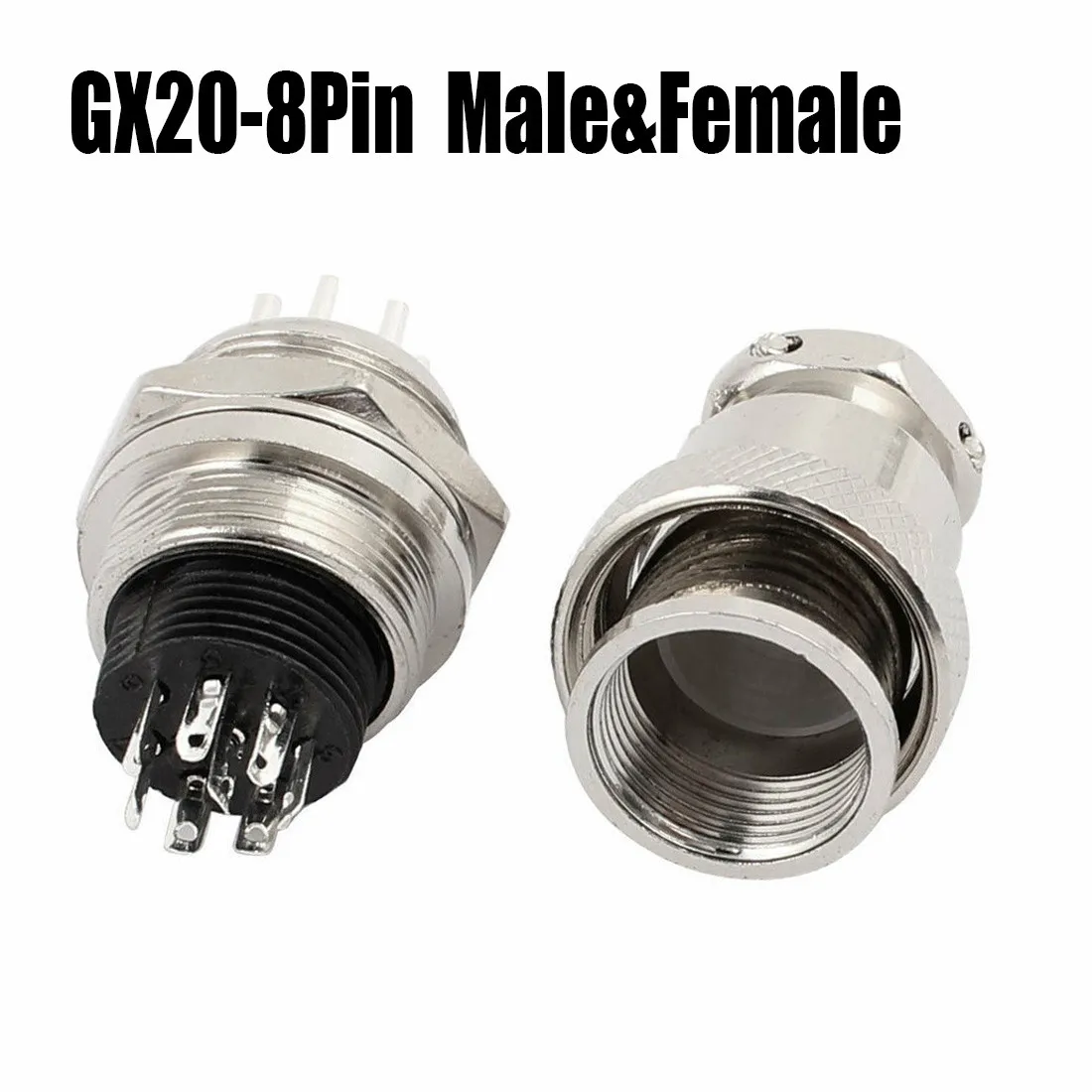 GX20 8Pin 20mm Panel Mounting Metal Connector with Socket for High Vibration Environments in Aviation and Construction