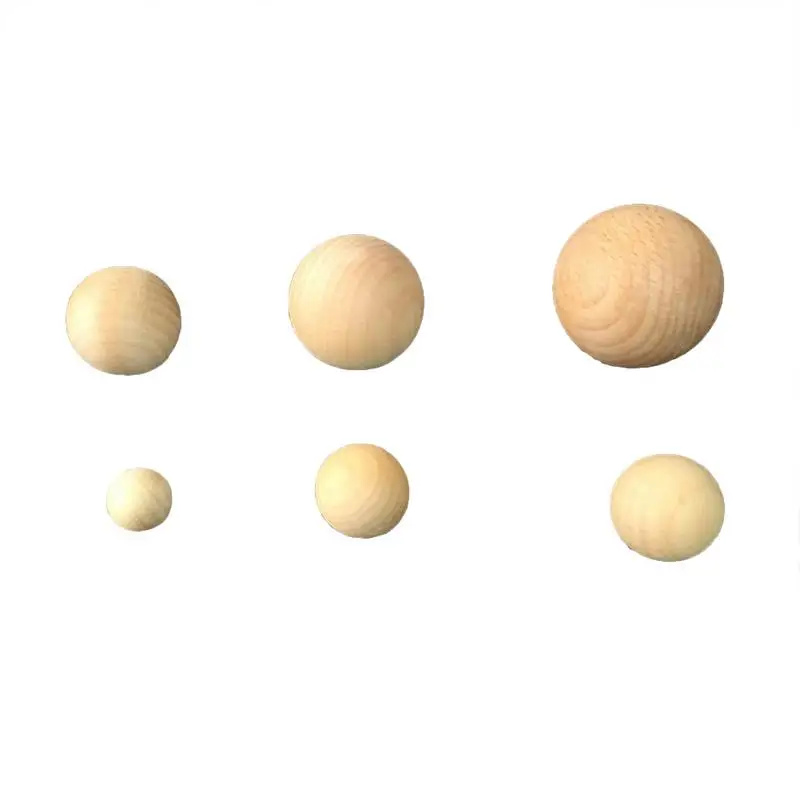 3/5/6/7/7.5cm Diameter Natural Color Solid Without Holes Wooden Beads Round Balls Loose Beads Manual DIY Accessories