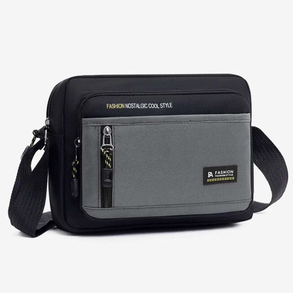 Мужская сумка через плечо с несколькими карманами, водонепроницаемая мужская деловая сумка большой вместимости, рабочая дорожная парусиновая сумка через плечо для мужчин