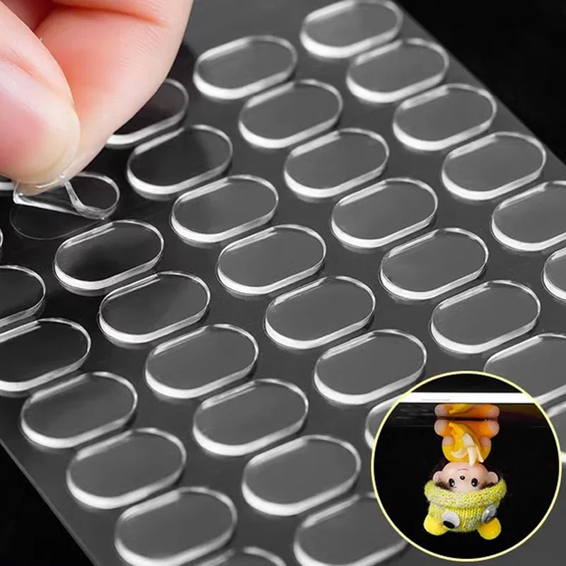 탈착식 양면 젤 접착제 패드, 액션 피규어, 접착식 장착 도트 포스터, 벽 걸이식, 투명 접착 접착제 고정 패치 