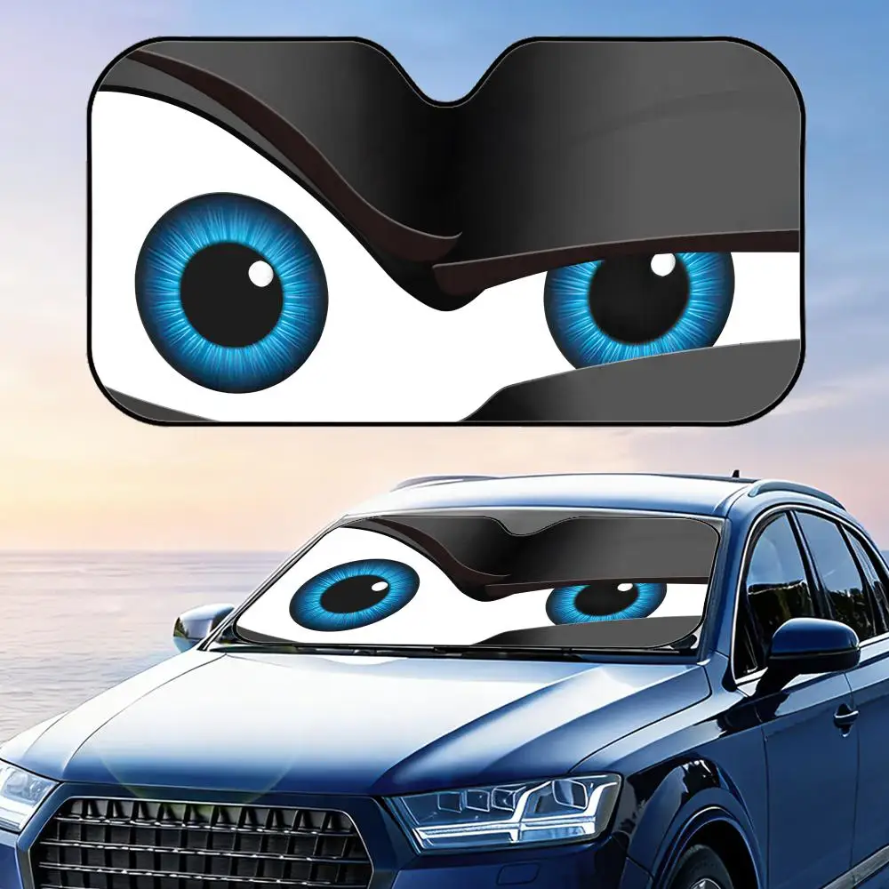 

Солнцезащитный козырек с мультяшными глазами, многоразовый, из алюминиевой фольги, для защиты от УФ-излучения и теплоизоляции, складной, для лобового стекла