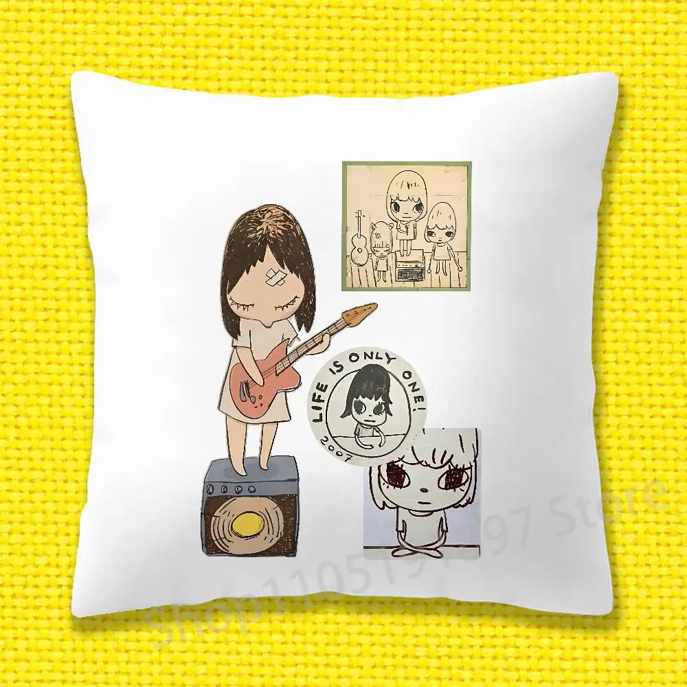 اليابانية فتاة Y-يوشيتومو نارا رمي كيس وسادة ل 50x50 سنتيمتر 30x30 سنتيمتر 55x55 سنتيمتر 45x45 سنتيمتر 40x40 سنتيمتر مربع السرير المخدة غطاء