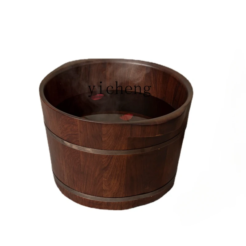 Zws Wooden Foot Bath Barrel Household Calf Health Care Foot Barrel with Lid Feet-Washing Basin Wooden Basin