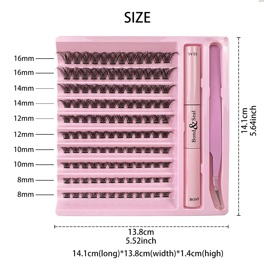 Clusters False Eyelash 45/120PCS With Lash Glue Eyelash Grafting Kit Bond And Seal Tweezers Segmented Eye Lash Extension Makeup