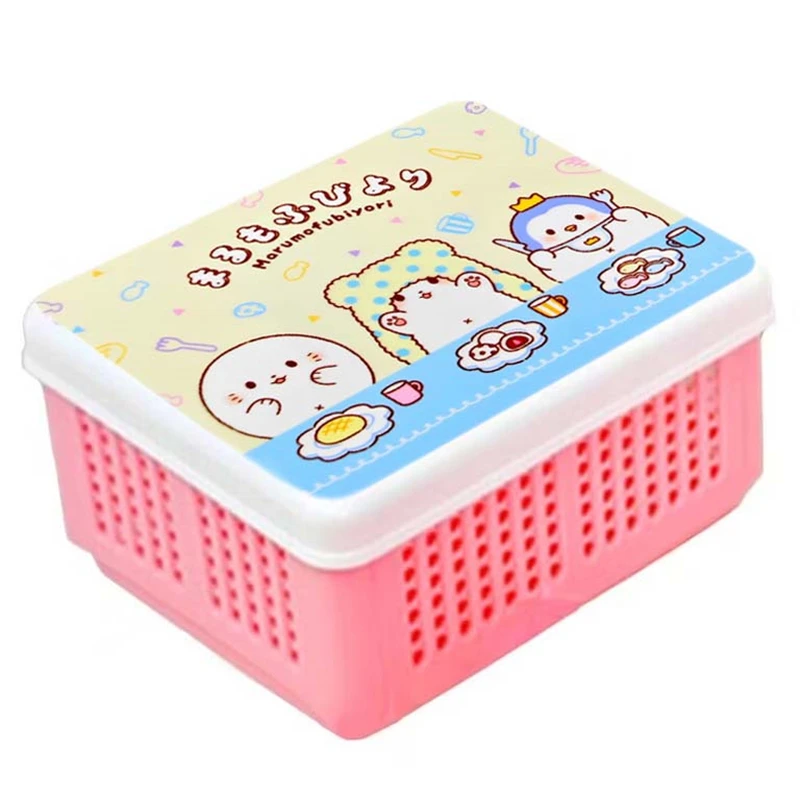 Scatola portaoggetti pieghevole in plastica Marumofubiyori con coperchio cestino portaoggetti multiuso Kawaii carino Desktop piccolo