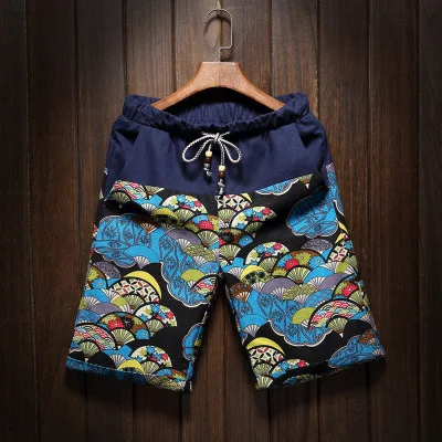 2023 Summer New Men's Bermuda Shorts Loose Comfortable Straight Floral Hawaiian Casual Comfortable Linen Shorts Men Brand