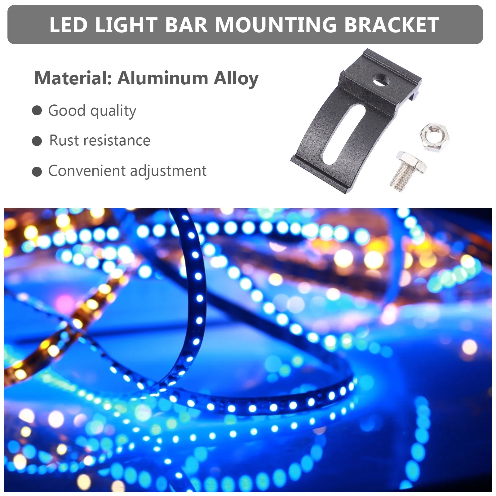 

1Set LED Light Bar Mounting Base Sliding Bracket Fine Craftsmanship Light Bar Mount Rack for Vehicle Work Lamp Bracket Car Use