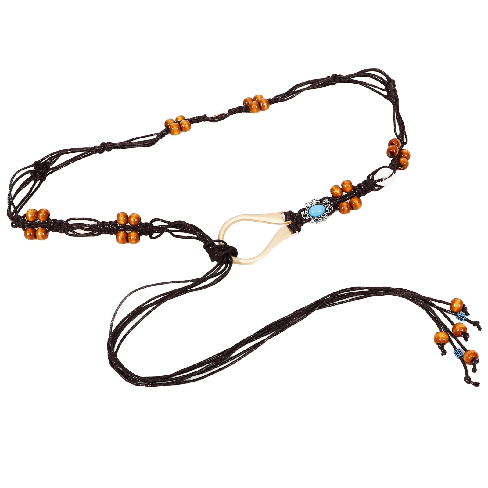 

Boho Braided Waist Belt Women Fashionable Dress Belts Fabric Cotton Linen Adjustable Size Fits Most Casual Daily Wear