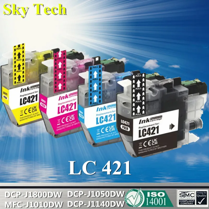 Cartucce premium SKY LC421 LC-421 per Brother DCP-J1050DW / DCP-J1140DW / DCP-J1800DW / MFC-J1010DW
