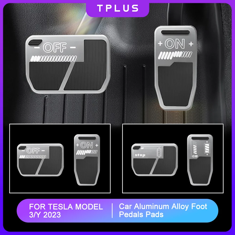 

For Tesla Model Y Model 3 2023 Car Foot Pedal Pads Covers Aluminum Alloy Non Slip Accelerator Brake Rest Pedal Auto Accessories