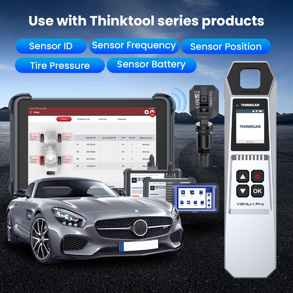 THINKCAR VENU i-Pro TPMS Car Tire Pressure Diagnostic Tools Activate Programming Relearn Sensors OE Query for 315MHz/433MHz