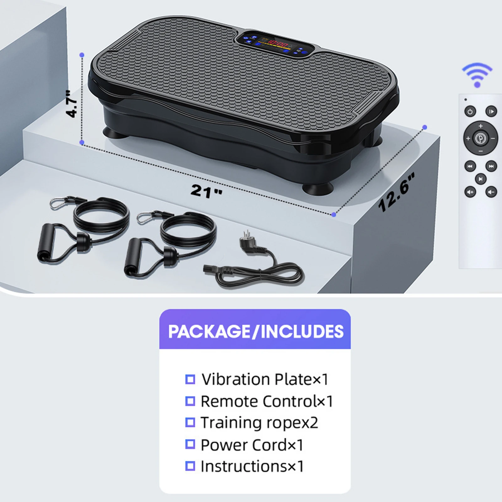 Bluetooth-compatible Music Vibration Plate Exercise hine with Remote Vibration Plate Fitness Equipment for Whole Body Workout