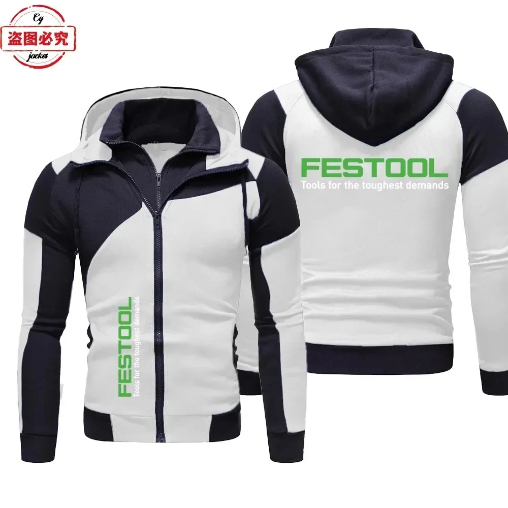 Festool Logo Printed Workwear Casual Zipper Jacket Men's Spring and Autumn Hoodie Team Uniform Pullover European Sizes