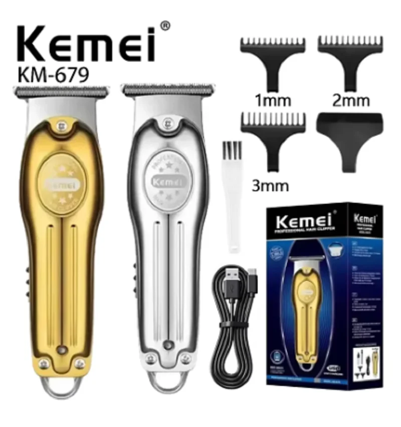 Kemei Professional Hair Trimmer Electric Hair Clipper Men's Rechargeable Barber Cordless Hair Cutting Machine for Bareheaded