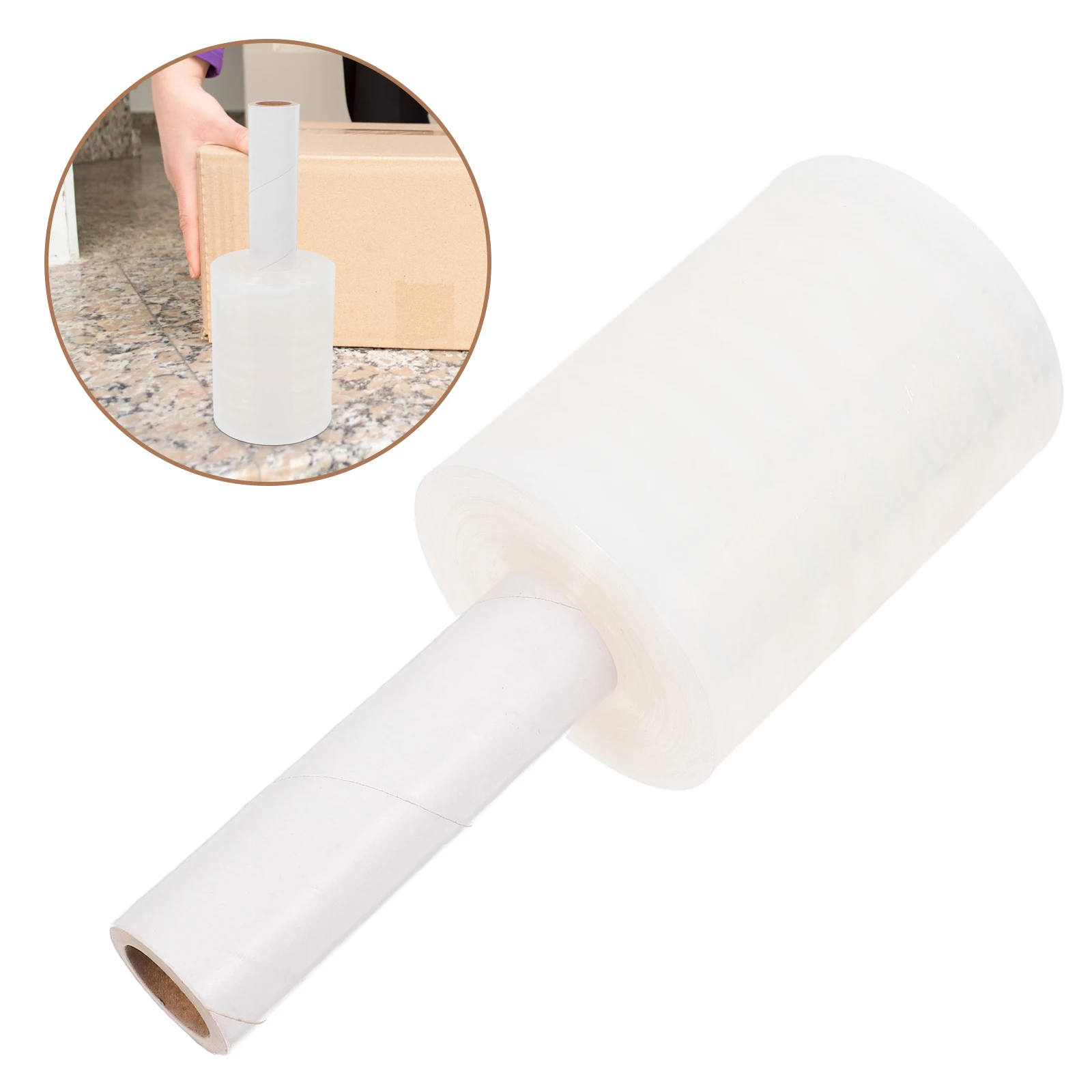 

Heavy Duty Handle Stretch Film Wrap for Furniture Moving Packaging Luggage Pallets Transparent Industrial Packing Rolls Storage