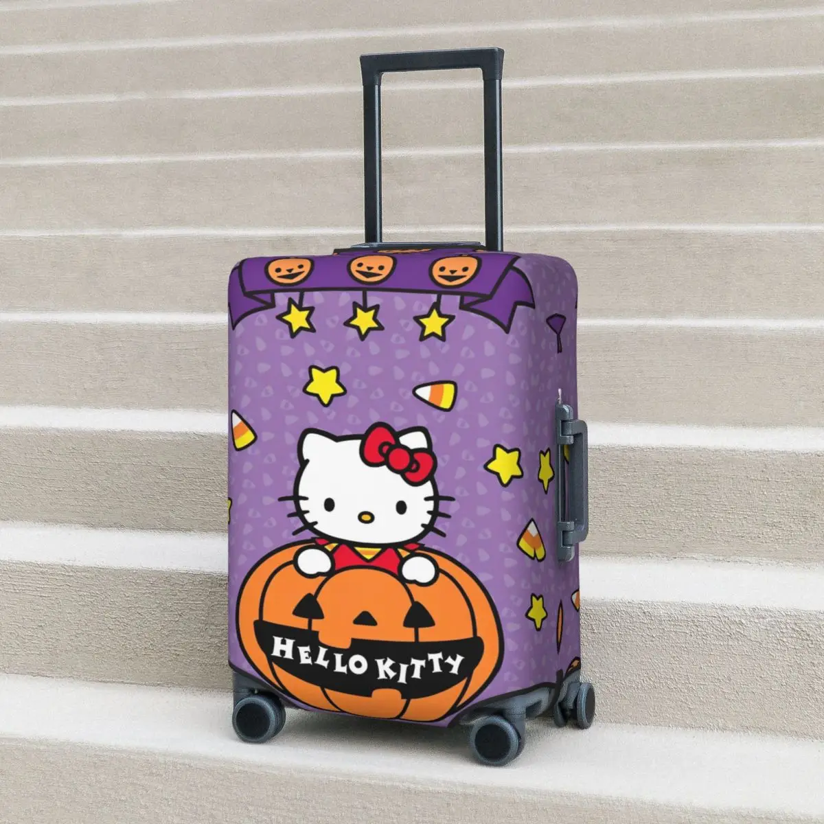 

Чехол для чемодана Hello Kitty на Хэллоуин, милый кот, животное, полезный дорожный протектор, принадлежности для багажа, полета