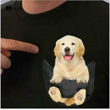 Golden Retriever In Pocket Cute Little Dog T-Shirt Funny Dog Lover S-3Xl Tee Shirt