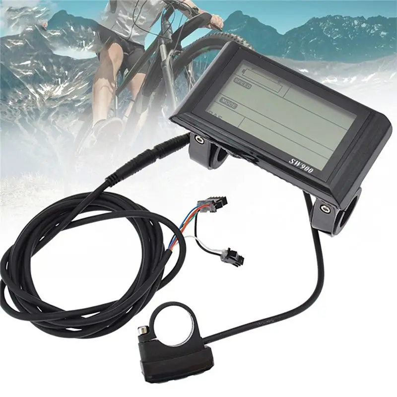 

(X07A) 24-72V SW900 LCD Display Control Electric Bicycle Speed Meter Speedometer Wired Speed Counter Code Table E-Bike