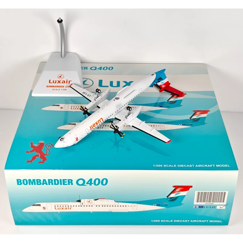 JC أجنحة دييكاست 1/200 مقياس لوكسمبورغ الخطوط الجوية Dash8-Q400 LX-LGE سبيكة نموذج طائرة تحصيل لعبة حلية الزخرفية