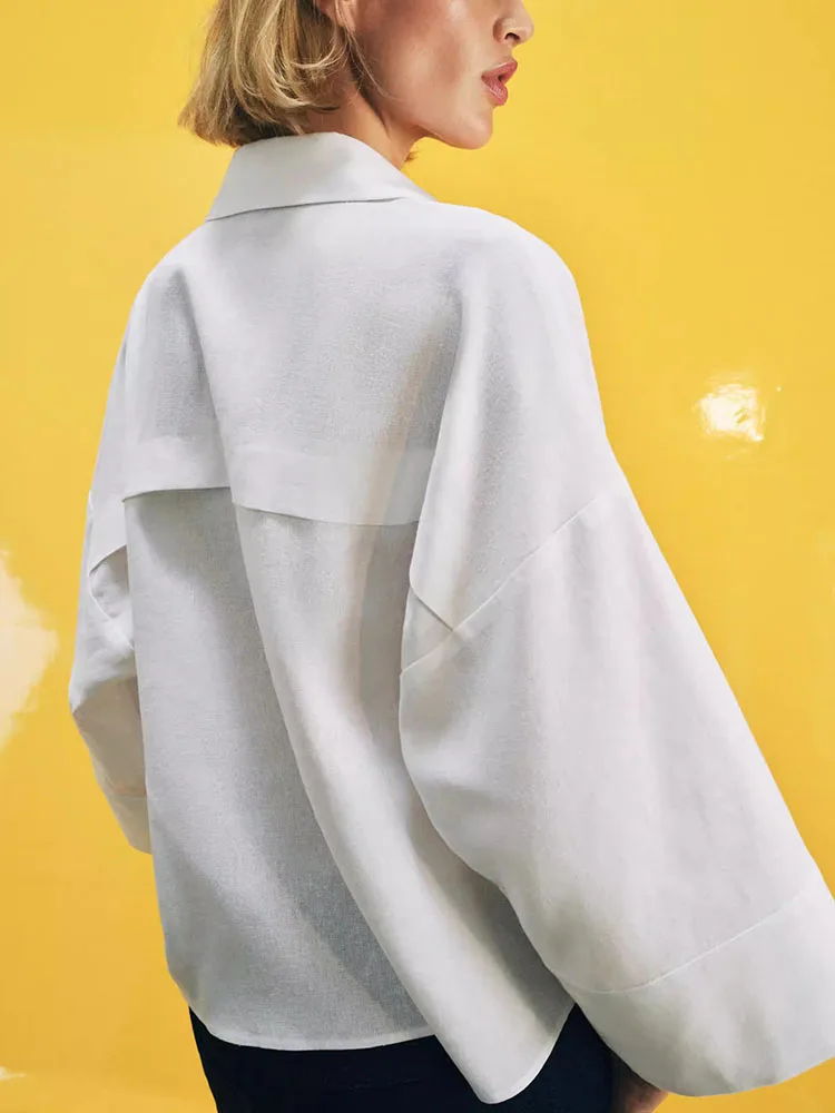 Spring New Arrival Women's Loose Casual Wide Sleeve Shirt Simple Collar Versatile ZA2026 Ethnic Stage Costume Ladies Fashion