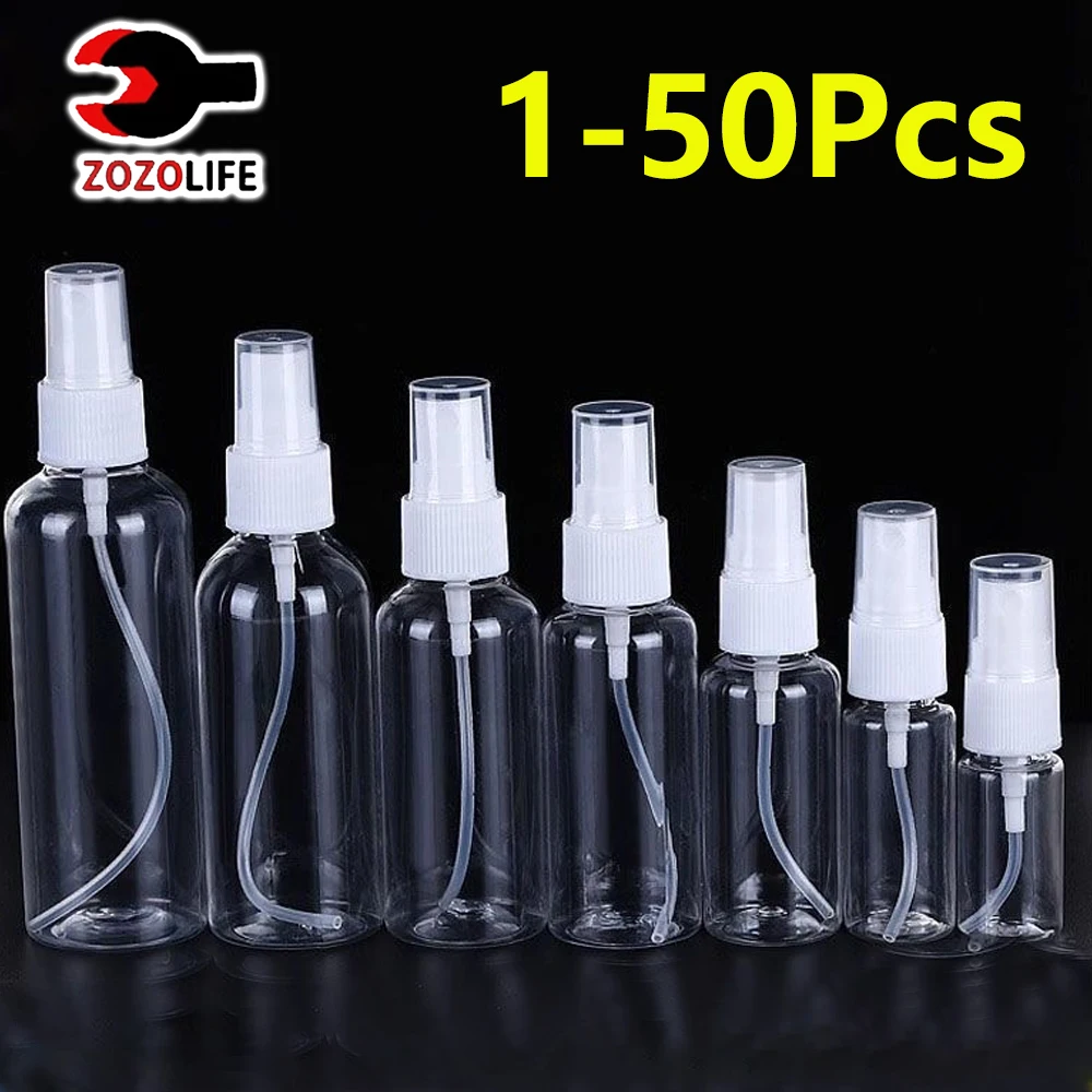 10/30/60/100ml Mini puste butelki z rozpylaczem przezroczyste butelki wielokrotnego napełniania plastikowy atomizer do perfum przenośny przezroczysty dozownik podróżny