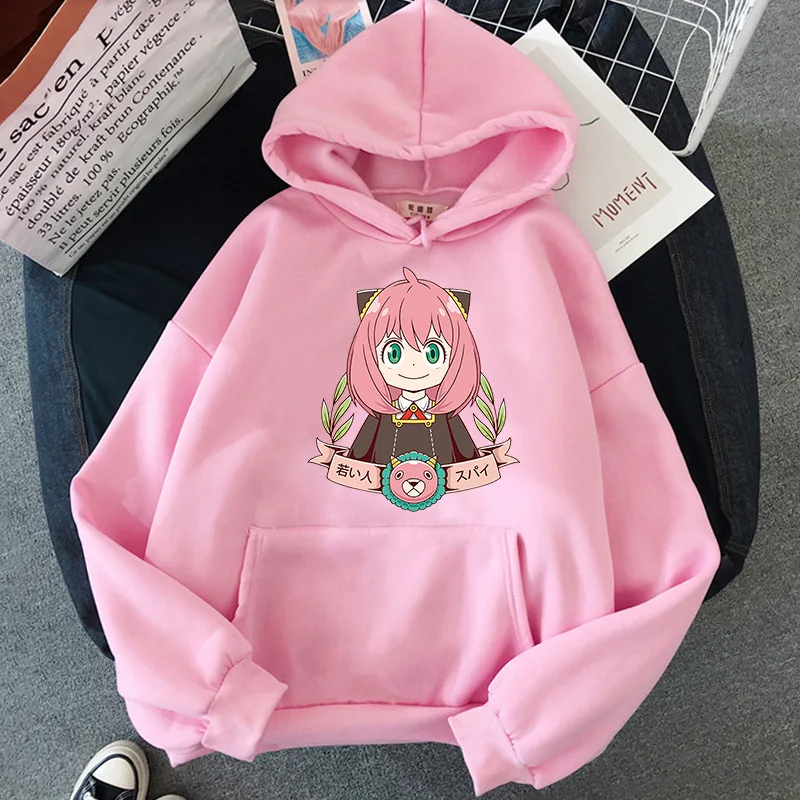 Anime SPY × FAMILY Charaktere Bilder Straßenkultur Bedruckte Damenbekleidung Sportstil Hoodies Modetrend Lässig