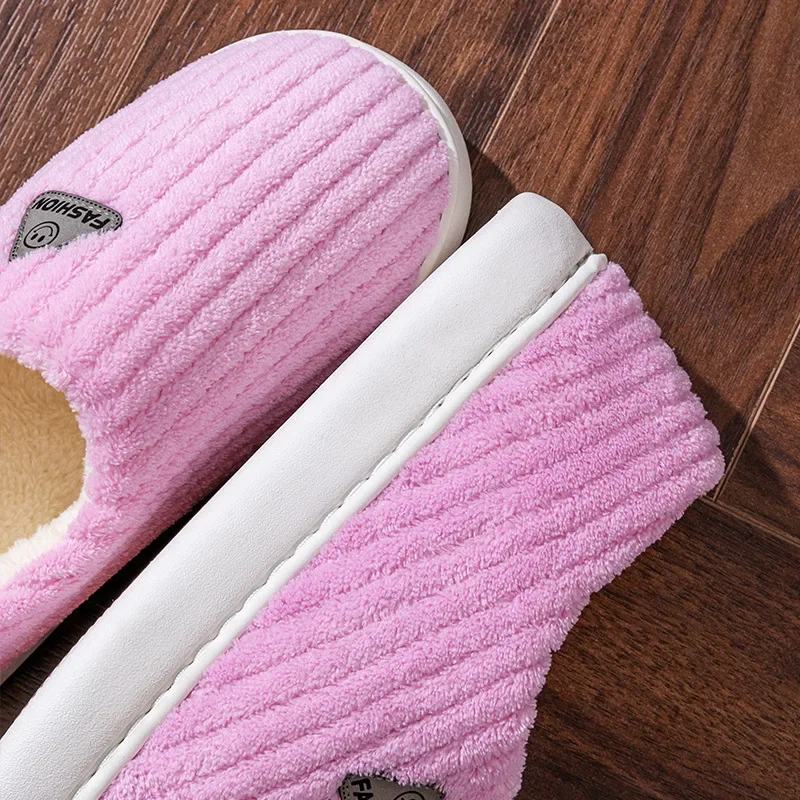 Women's winter home cotton slippers, women's indoor warm and comfortable cotton slippers, indoor anti slip plush slippers