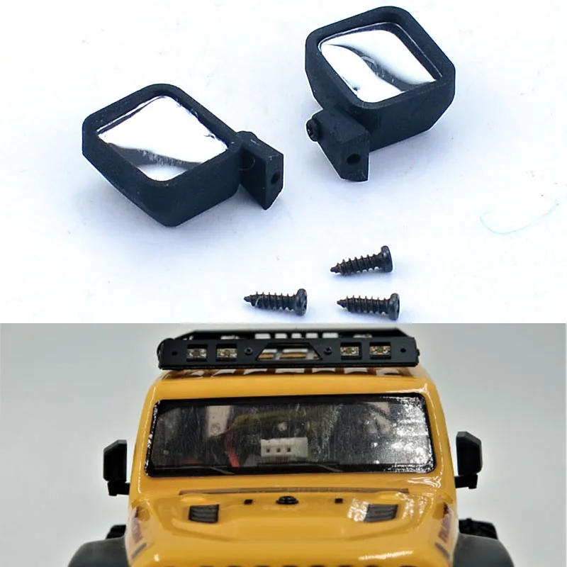 2pcs Metal Lens Rearview Mirror for 1/24 RC Crawler Car Axial SCX24 AXI00002 AXI00005 90081 JEEP Wrangler Upgrade Parts