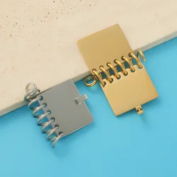 3pcs/Lot New Arrival Mirrored Polished Stainless Steel Book Charms DIY Pendant Jewelry Accessories Can Opend