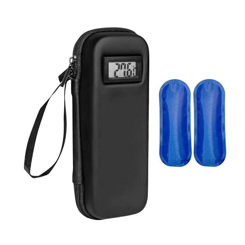 

Дорожный футляр BAAR-Insulin Cooler с дисплеем температуры, дорожный футляр для диабета с 2 многоразовыми пакетами льда для ухода за диабетом