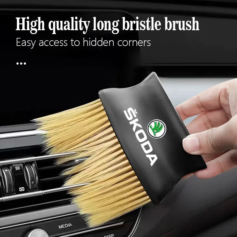 Car Dashboard Air Outlet Cleaner Brush Detailing Clean Tools For Skoda Octavia Superb Rapid Kodiaq Karoq Fabia Kamiq Roomster