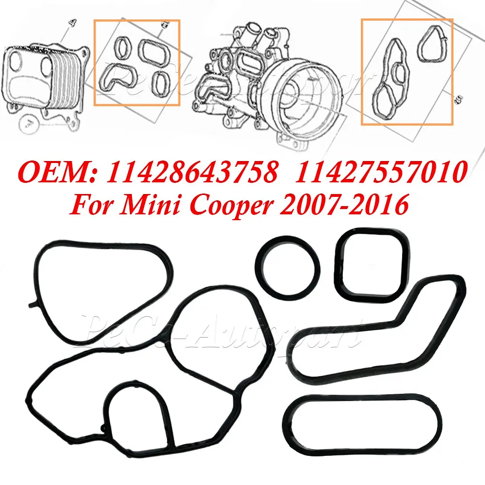 

11427557010 11428643758 11428643747 1103P8 1103P9 Уплотнение масляного радиатора для Mini Peugeot 207 3008 408 4008 C4L DS5 2007-2016 гг.