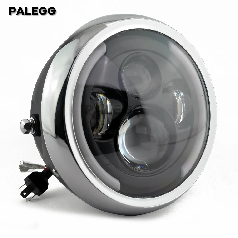 

7 "мотоциклетные светодиодные фары дальнего ближнего света DRL дневные ходовые огни 12 В для Honda Kawasaki Yamaha Victory Cafer Racer