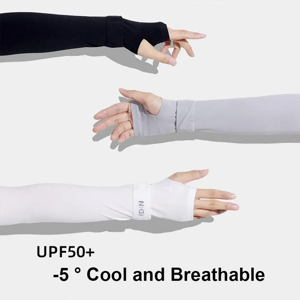 Summer Ice Silk Sleeves Driving Gloves Fingerless Warmer Arm Beach Color Outdoor Long Cool Arm So X0s0