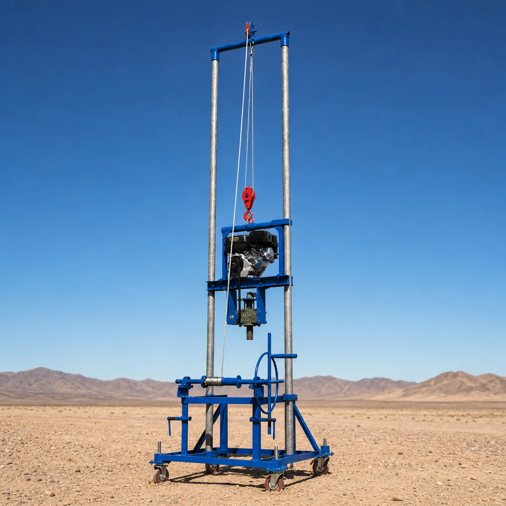 Customized Water Well Drilling Rig Gantry Structure 80 Meters Deep Petrol Diesel Engine High Working Efficiency Drilling Machi