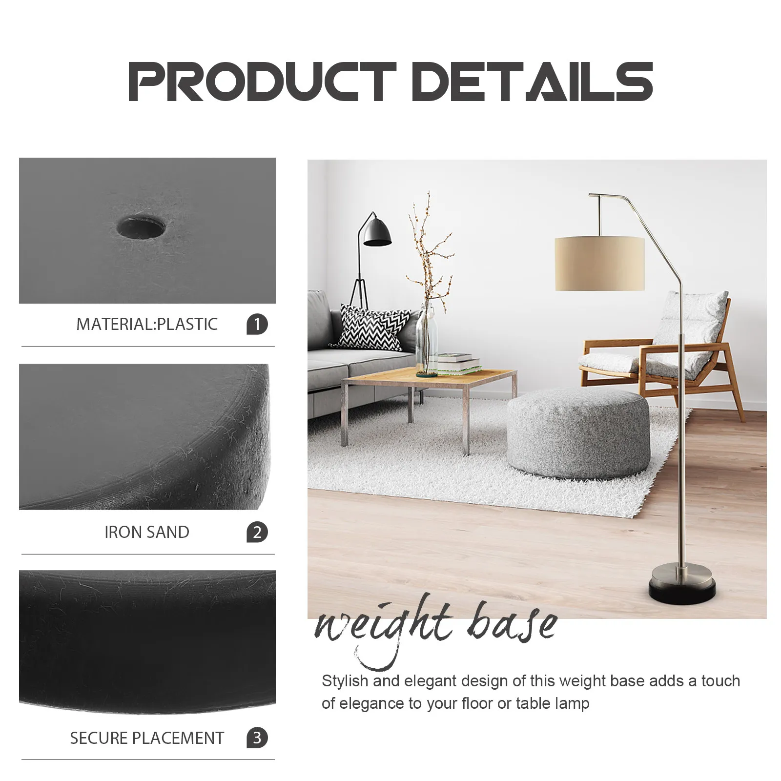 

Основание для лампы: Стильное металлическое круглое железное утяжеленное устойчивое основание для напольного светильника, аксессуар для самостоятельной сборки, для домашнего декора, основание для настольной лампы