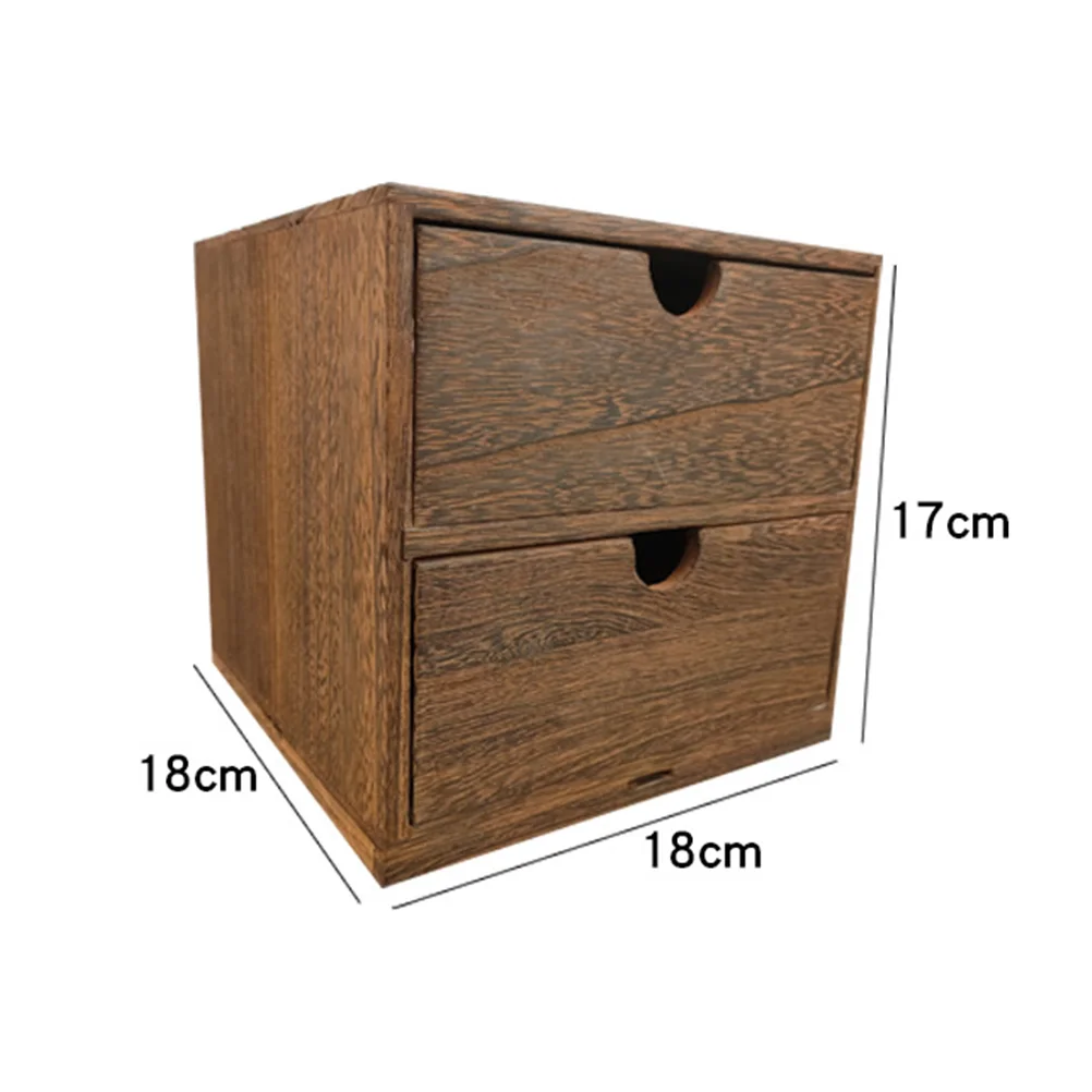 Vintage Wooden Drawer Storage Box Office Desktop Cabinet Sundries Finishing Box Jewelry Cosmetic Organizer Home Decoration