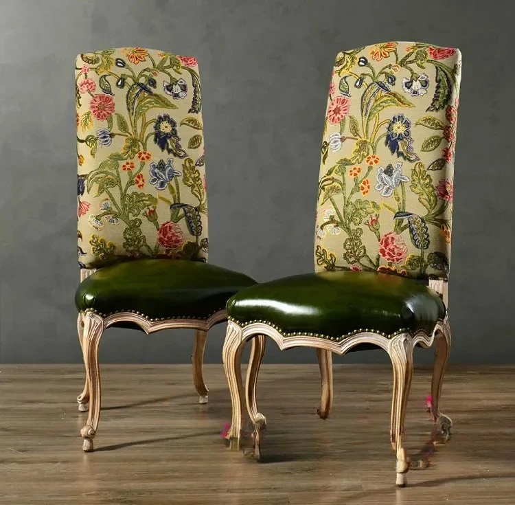 Американский кантри из цельного дерева без подлокотников Европейский ретро обеденный стол и стулья Кафе Отель кабинет ресторанный стул