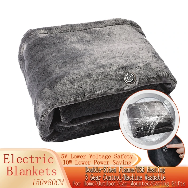 Flannel Soft Nap Electric Blanket Washable Electric Heating Pad Blanket Usb Electric Mat Bed Heated Blankets For Bed Camping Car