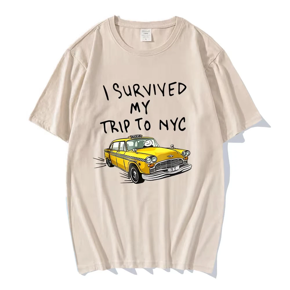I Survived My Trip To NYC T-shirt Tom Holland Tees Camisas Streetwear Funny Car Cartoon Graphic Tshirts Summer Soft Tops