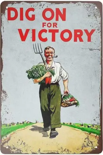 Tin Signs Vintage Dig On For Victory Metal Sign Iron Painting for Indoor 8x12