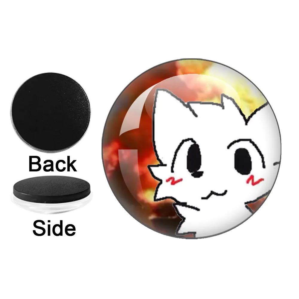 Boykisser Cat Meme Kawaii Fun Pink Silly Cats Fridge Magnet Glass Dome Magnetic Refrigerator Stickers Note Holder Home Decor ﻿