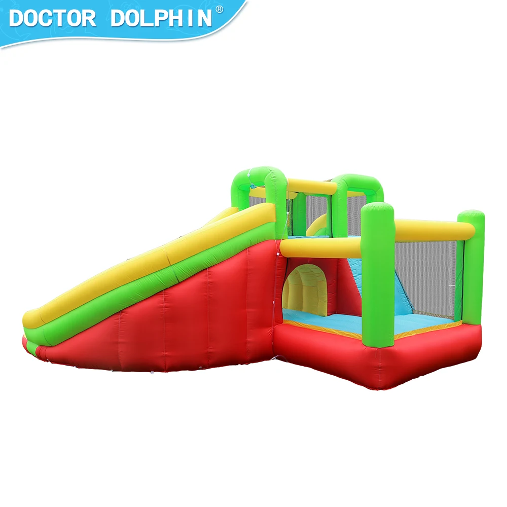 Doctor Dolphin New Design Summer Party Toy Outdoor Games Combo Commercial Double Bounce House Inflatable Water Slide
