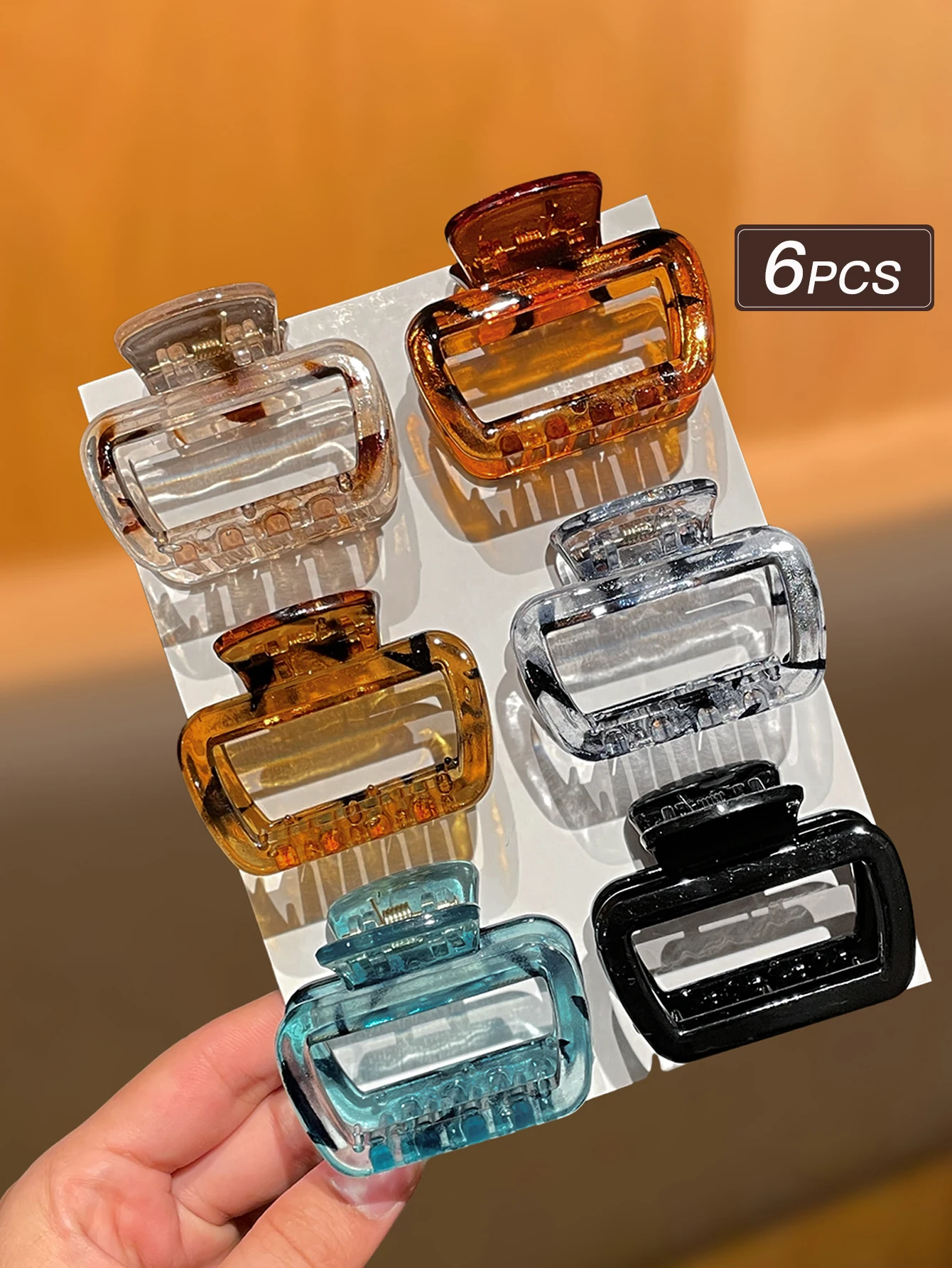 6 قطع من مشابك الشعر المربعة العصرية للنساء للاستخدام اليومي، إكسسوارات شعر للسيدات، توصية بالهدايا